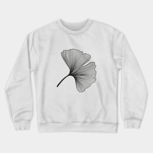 Ginkgo Biloba leaf black & white Crewneck Sweatshirt